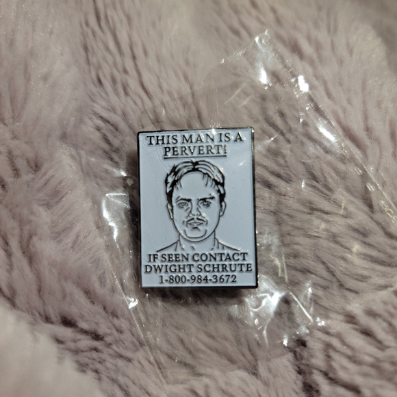 The Office Dwight Schrute Pervert Poster Collectors Enamel Pin - Picture 3 of 5